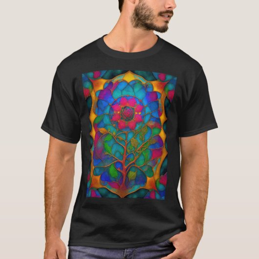 T-shirt Design Rose en verre tendu (Devant)