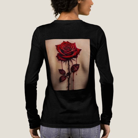 T-shirt design -roses intertwined with thorns (Achterkant)