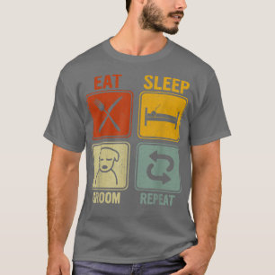 T-shirt Design Sarcastique Rétro Pour Groomer Manger Salle
