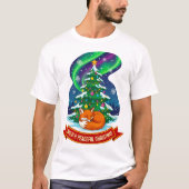 T-shirt Design sauvage et paisible de renard de Noël (Devant)
