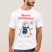T-shirt Design Snowman avec salutation. Noël (Devant)