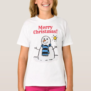 T-shirt Design Snowman avec un accueil personnel Noël