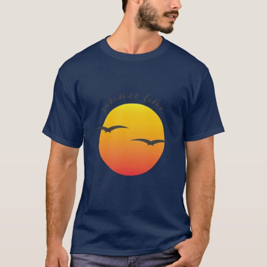 T-shirt design soleil pour hommes (Devant)