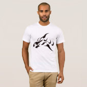 T-SHIRT DESIGN TATOO DRAGON D'ART NOIR (Devant entier)