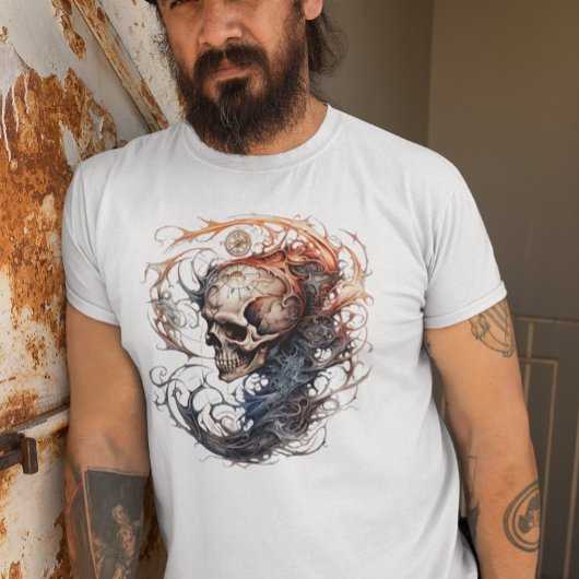 T-shirt Design tatouage crâne