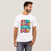 T-shirt Design typographique dynamique : Yeux fermés, Coeu (Devant entier)