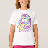 T-shirt Design Unicorn mignon pour filles d'anniversaire (Devant)