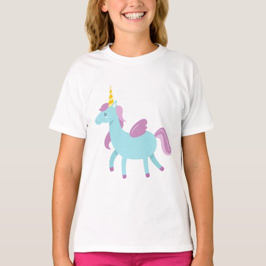 T-shirt Design Unicorne bleu et violet (Devant)