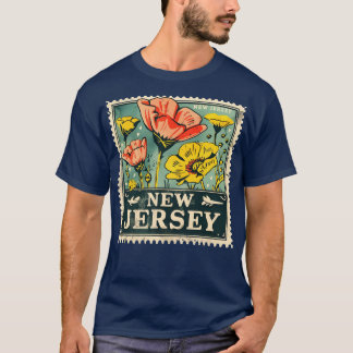 T-shirt Design vintage du timbre d'état du New Jersey