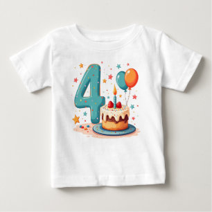 T-shirt design voor de verjaardag van een vierjari