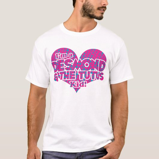 T-shirt Desmond et les triangles de tutu - bleu et roses (Devant)