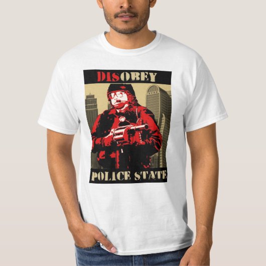 T-shirt désobéissez l'état policier par furieux (Devant)