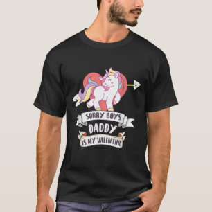 T-shirt Désolé Boys Daddy Is My Valentine - Cute Unicorn F