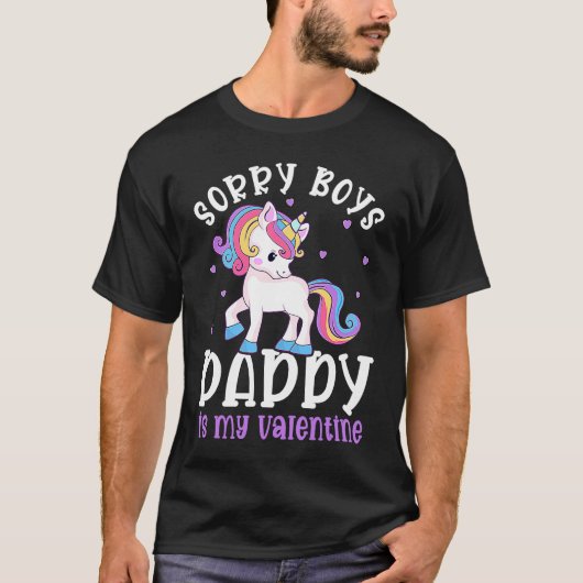 T-shirt Désolé Boys Daddy Is My Valentine Valentine's Day  (Devant)
