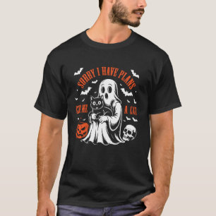 T-shirt Désolé, j'ai des plans avec mes chats Pumpkin Hall