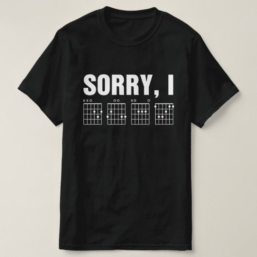 T-shirt Désolé, je DGAF drôle Message caché Chords de guit (Design devant)