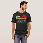 T-shirt Désolé, je m'en fiche Message Caché Guitare Rétro (Devant entier)