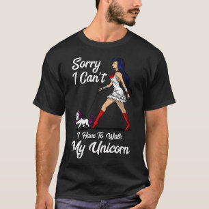 T-shirt Désolé je ne peux pas je dois promener ma licorne