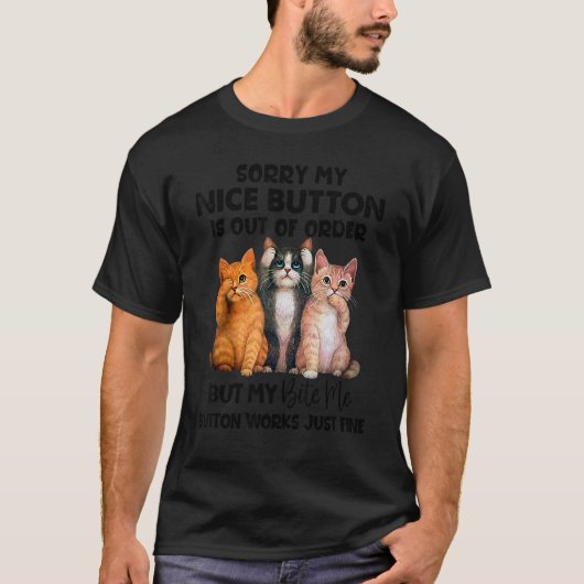 T-shirt Désolé Mon Bouton Nice Est En Rangée Chats (Devant)