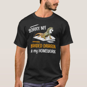 T-shirt Désolé, Mon Dragon À Portée A Mangé Mon Lizard À L