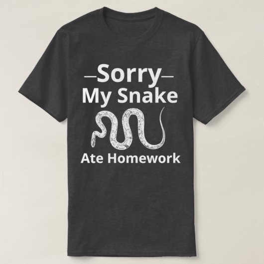 T-shirt Désolé Mon Serpent Ate Homework (4) (Design devant)