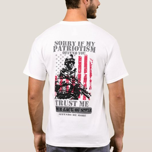T-shirt Désolé si mon patriotisme vous offense (Dos)