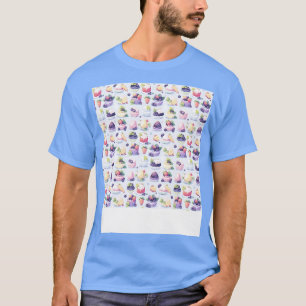 T-shirt Dessert Pâtisserie Motif sans Seamless Kawaii Cute