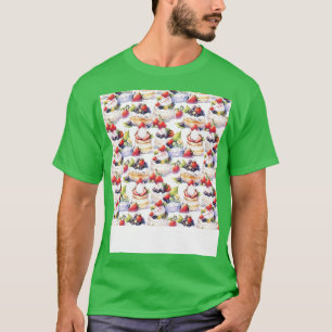 T-shirt Dessert Pâtisserie Motif sans Seamless Kawaii Cute