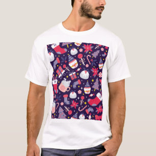 T-shirt desserts de Noël, motif étoilé vintage.