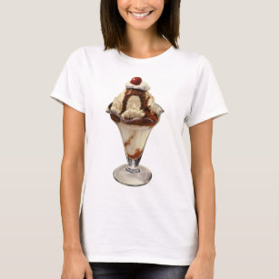 T-shirt Desserts Vintages de crème glacée à chaud