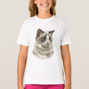 T-shirt Dessin à la main de chat Ragdoll luffy