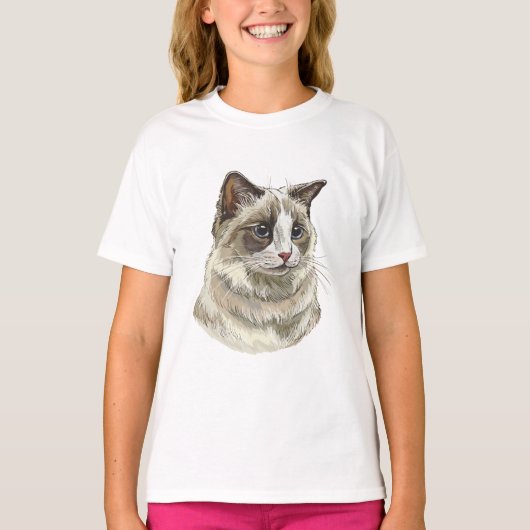 T-shirt Dessin à la main Ragdoll chat (Devant)