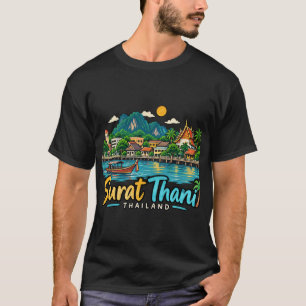 T-shirt Dessin à la main Surat Thani Thaïlande Art de voya