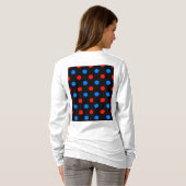 T-shirt Dessin à points noirs rouges et bleus (Dos entier)