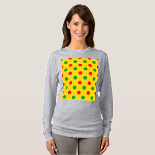 T-shirt Dessin à pois jaunes rouges et verts