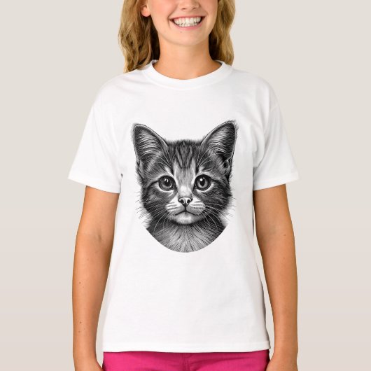 T-shirt Dessin adorable de Young Cat (Devant)