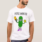 T-shirt Dessin amusant de Pickleball Monster (Devant)