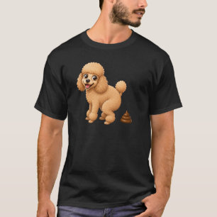 T-shirt Dessin animé de caniche qui fait caca humour drôle