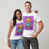 T-shirt dessin animé de chat (Unisexe)