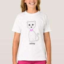 Dessin animé de chat blanc mignon