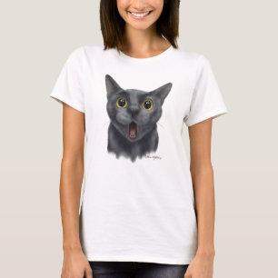 T-shirt Dessin animé de chat noir drôle