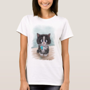 T-shirt Dessin animé de chaton smoking adorable