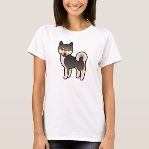 T-shirt Dessin animé de chien Shiba Inu couleur sésame