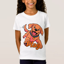 Dessin animé de chiot mignon et joueur avec typogr