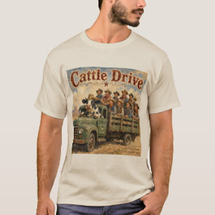 T-shirt Dessin animé de conduite de bétail – Vache conduis
