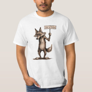 T-shirt Dessin animé de coyote drôle et grincheux hors ser