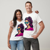 T-shirt Dessin animé de fille funky (Unisexe)