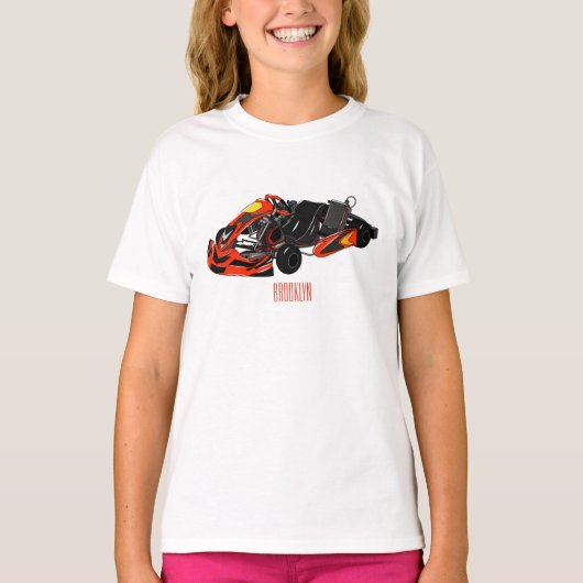 T-shirt dessin animé de Kart racing (Devant)