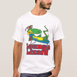 T-shirt dessin animé de lézard de salon paresseux
