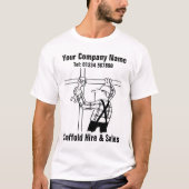 T-shirt Dessin animé de location et de vente d'échafaudage (Devant)